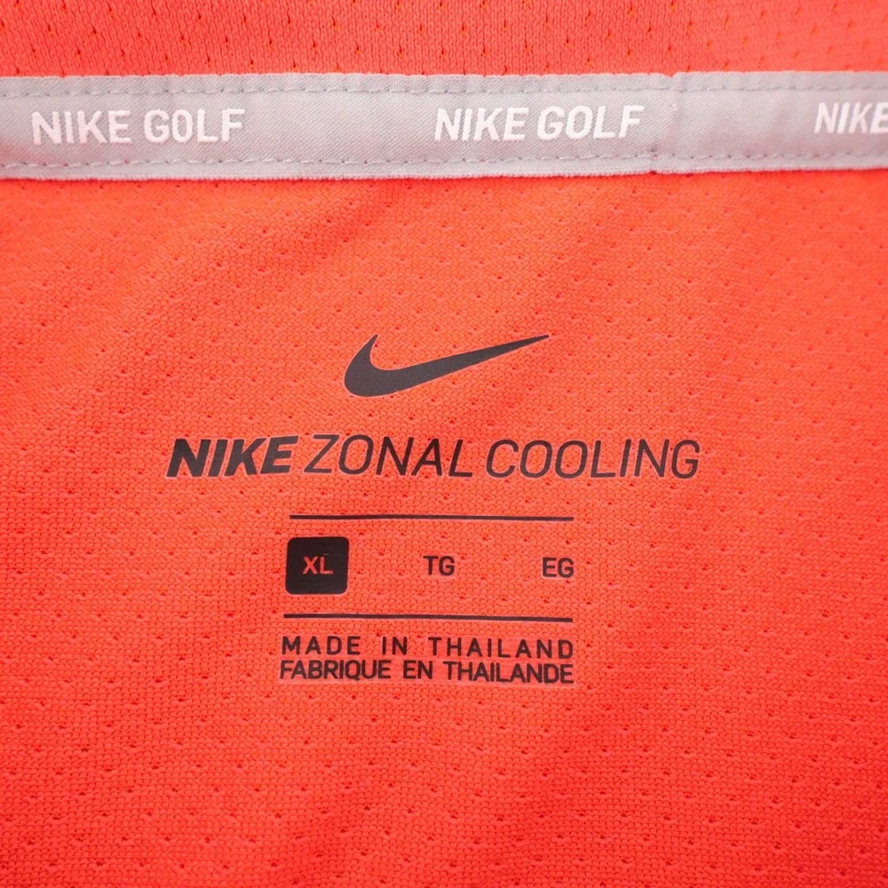 Nike Zonal Cooling Striped Polo Shirt Orange Short Sleeve‎ Mens XL AH8465-816